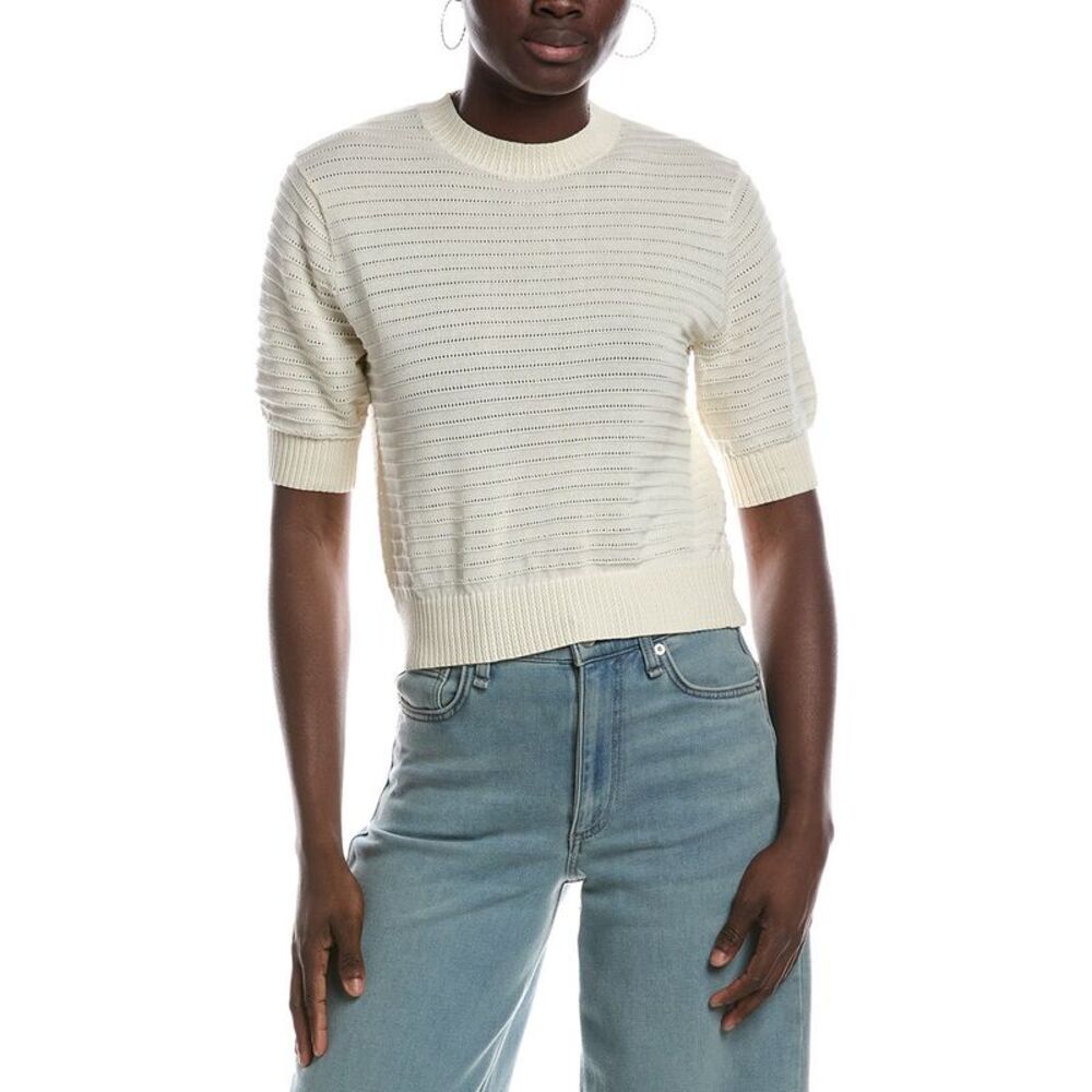 Madewell Womens Ella Solid Stitch T-Shirt, White
